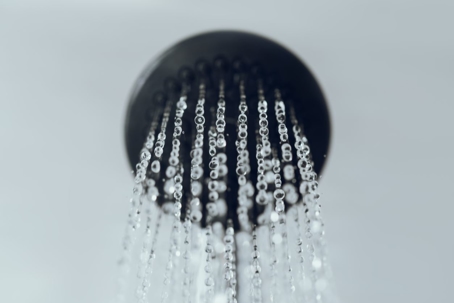 Hot water coming out of a shower head